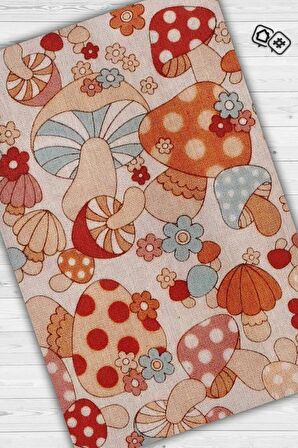 Homshtag Art Deco Mantar Dokuma Tabanlı Yıkanabilir Dekoratif Halı