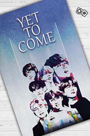 Homshtag Yet to Come BTS Pamuklu Dokuma Tabanlı Yıkanabilir Dekoratif Halı