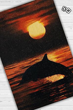 Homshtag Gün Batımı Dokuma Tabanlı Yıkanabilir Kaymaz Manzara Halısı