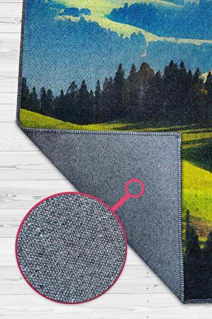 Homshtag Ova Tabanlı Yıkanabilir Kaymaz Manzara Halısı