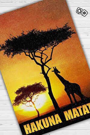 Homshtag Hakuna Matata Tabanlı Yıkanabilir Kaymaz Manzara Halısı