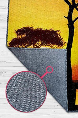 Homshtag Hakuna Matata Tabanlı Yıkanabilir Kaymaz Manzara Halısı