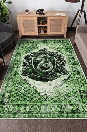 Homshtag Slytherin Dokuma Tabanlı Yıkanabilir Kaymaz Haryy Potter Film Halısı