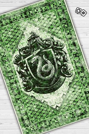 Homshtag Slytherin Dokuma Tabanlı Yıkanabilir Kaymaz Haryy Potter Film Halısı