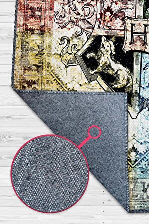 Homshtag Hogwarts Binaları Dokuma Tabanlı Yıkanabilir Kaymaz Haryy Potter Film Halısı