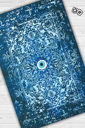 Homshtag Nazar Dokuma Tabanlı Yıkanabilir Dekoratif Halı