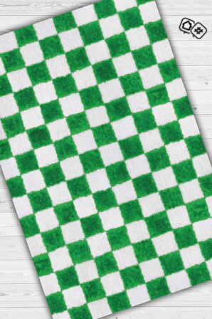 Homshtag Minimalist Damalı Dokuma Tabanlı Yıkanabilir Dekoratif Halı