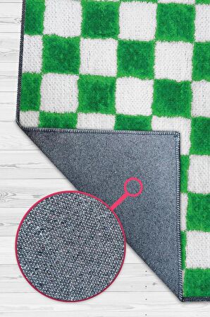 Homshtag Minimalist Damalı Dokuma Tabanlı Yıkanabilir Dekoratif Halı