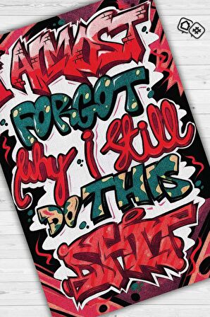Homshtag Neden Hala Bunu Yapıyorum Dokuma Tabanlı Yıkanabilir Dekoratif Graffiti Halısı