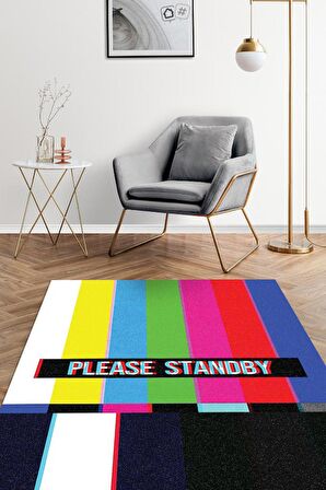 Homshtag Standby Pamuklu Dokuma Tabanlı Yıkanabilir Kaymaz Dekoratif Ev Halısı