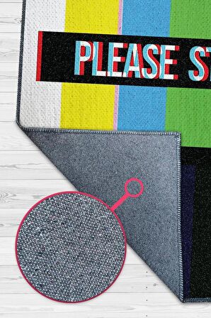 Homshtag Standby Pamuklu Dokuma Tabanlı Yıkanabilir Kaymaz Dekoratif Ev Halısı