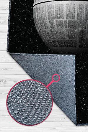 Homshtag Death Star Dokuma Tabanlı Yıkanabilir Kaymaz Star Wars Film Halısı