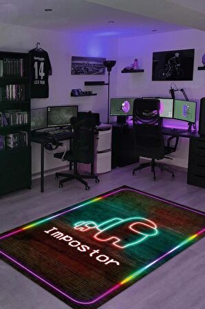 Homshtag Suçlu Bulundu Dokuma Tabanlı Yıkanabilir Gamer Halısı