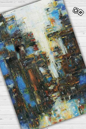 Homshtag Yağmurlu Bir Hikaye Dokuma Tabanlı Yıkanabilir Dekoratif Halı