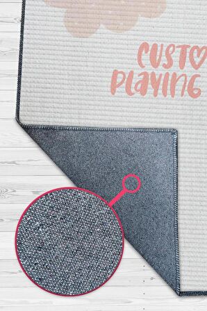 Homshtag Onun Mutlu Yeri Kişiye Özel Kişiselleştirilebilir Dokuma Tabanlı Yıkanabilir Dekoratif Ev Halısı