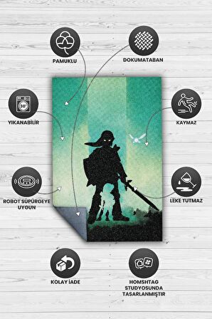 Homshtag The Legends Of Zelda Dokuma Tabanlı Yıkanabilir The Legends Of Zelda Gamer Halısı