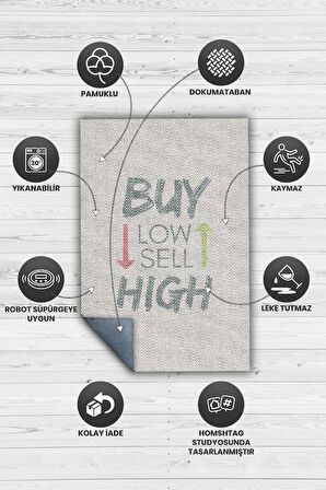 Homshtag Düşük Al Yüksek Sat Dokuma Tabanlı Yıkanabilir Trader Halısı