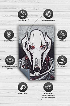 Homshtag  General Grievous Dokuma Tabanlı Yıkanabilir Kaymaz Star Wars Film Halısı