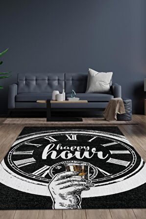 Homshtag Happy Hour Dokuma Tabanlı Yıkanabilir Dekoratif Halı