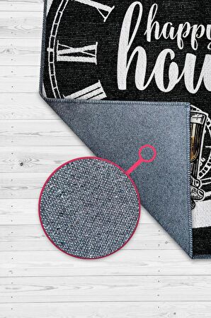 Homshtag Happy Hour Dokuma Tabanlı Yıkanabilir Dekoratif Halı