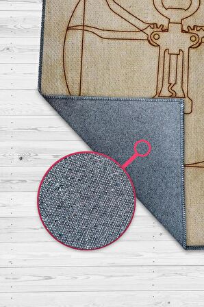 Homshtag Tirbuşon Dokuma Tabanlı Yıkanabilir Dekoratif Halı