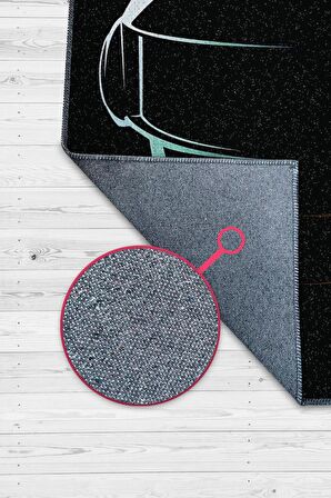 Homshtag Daft Punk Dokuma Tabanlı Yıkanabilir Kaymaz Dekoratif Halı