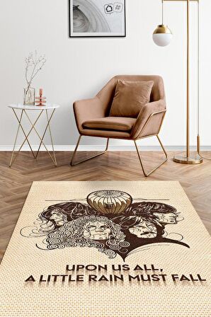Homshtag Led Zeppelin Stones Dokuma Tabanlı Yıkanabilir Kaymaz Dekoratif Halı