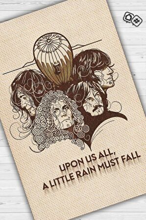 Homshtag Led Zeppelin Stones Dokuma Tabanlı Yıkanabilir Kaymaz Dekoratif Halı