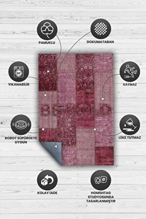 Homshtag Cesur Ol Pamuklu Dokuma Tabanlı Yıkanabilir Kaymaz Dekoratif Ev Halısı