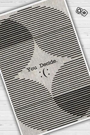 Homshtag Senin Kararın Pamuklu Dokuma Tabanlı Yıkanabilir Kaymaz Dekoratif Ev Halısı