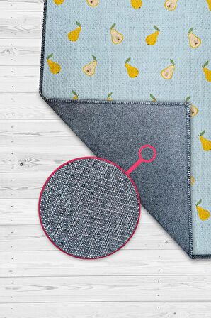 Homshtag Armut Desenli Dokuma Tabanlı Yıkanabilir Dekoratif Ev Halısı