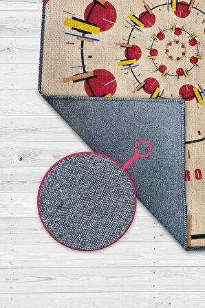 Homshtag Odaklı Kal, Sarı Kırmızı Geometrik Desenli Modern Çalışma Odası Halısı, Minimalist Genç Odası Halısı, Pamuklu Dokuma Tabanlı Yıkanabilir Dekoratif Halı, Renkli Modern Ofis Halısı