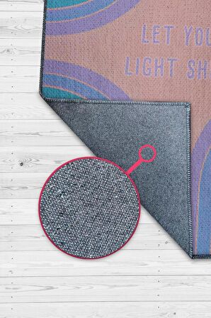 Homshtag Parla, Pastel Renkli Oturma Odası Halısı, Mid-Century Halı, Pastel Çocuk Odası Halısı, Modern Çok Renkli Mutfak Halısı, Pamuklu Dokuma Tabanlı Yıkanabilir Dekoratif Home Salon Halısı