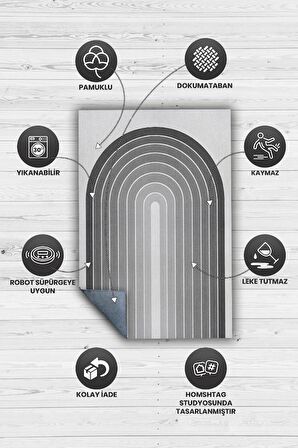 Homshtag Kapılar, Gri Halı, Soyut Desenli Gri Oturma odası Halısı, Gölgeli Modern Salon Halısı, Sade Çocuk halısı, Minimalist Mutfak Halısı, Pamuklu Dokuma Tabanlı Yıkanabilir Dekoratif Salon Halısı