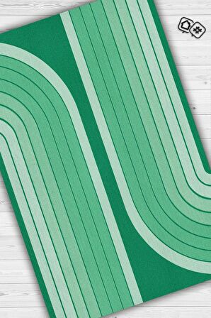 Homshtag Hayatın Virajları, Yeşil Halı, Soyut Desenli Yeşil Oturma odası Halısı, Gölgeli Modern Salon Halısı, Sade Çocuk halısı,Minimalist Mutfak Halısı,Pamuklu Dokuma Tabanlı Yıkanabilir Salon Halısı
