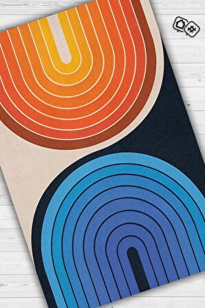 Homshtag Gecem Ve Gündüzüm, Ying Yang Halı, Çok Renkli Sade Oturma Odası Halısı, Modern Salon Halısı, Sade Çocuk halısı, Minimalist Mutfak Halısı, Pamuklu Dokuma Tabanlı Yıkanabilir Dekoratif Halı