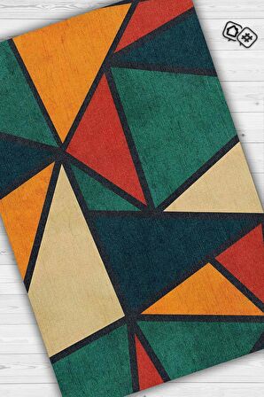 Homshtag Üçgenler,Geometrik Halı,Çok Renkli İnce Yıkanabilir Kaymaz Halı,Geometrik Mutfak Halısı, Üçgen Şekilli Genç Odası Halısı,Soyut Temalı Oturma Odası Halısı,Pamuklu Dokuma Tabanlı Halı