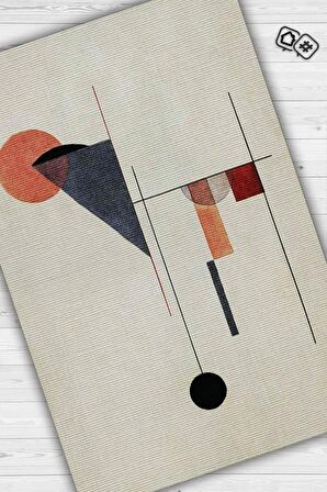 Homshtag Çok Sade Yıkanabilir Halı, Geometrik Oturma Odası Halısı, Modern Oturma Odası Halısı, Sanat Atölyesi Halısı, Sanatseverler İçin, Pamuklu Dokuma Tabanlı Yıkanabilir Dekoratif Ofis Halısı