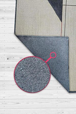 Homshtag Çok Sade Yıkanabilir Halı, Geometrik Oturma Odası Halısı, Modern Oturma Odası Halısı, Sanat Atölyesi Halısı, Sanatseverler İçin, Pamuklu Dokuma Tabanlı Yıkanabilir Dekoratif Ofis Halısı
