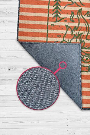Homshtag Kampçı, Karavan Halısı, Çizgili Minimalist Halı, Çadır Halısı, Kampçı Halısı, Seyahat Temalı Halı, Pamuklu Dokuma Tabanlı Yıkanabilir Dekoratif Halı
