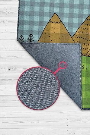 Homshtag Basit Yaşa, Karavan Halısı, Minimalist Seyahat Temalı Halı, Çadır Halısı, Kampçı Halısı, Seyahat Temalı Halı, Pamuklu Dokuma Tabanlı Yıkanabilir Dekoratif Halı