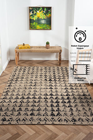 Friolero 2574 Naturel Jüt Halı Modern Örme Kilim