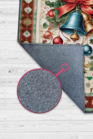 Homshtag Yeni Yıl Temalı Halı Çok Renkli Yeni Yıl Parti Halısı Yılbaşı Temalı Hediyelik Halı 