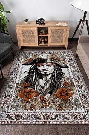 Homshtag Jack Sparrow Çok Renkli Film Sever Halısı Karayip Korsanları Film Halısı Hediyelik Halı