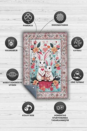 Homshtag Çok Renkli Halı Dokulu Çocuk Odası Halısı Dokuma Rustik Çocuk Halısı Modern Temalı Halı