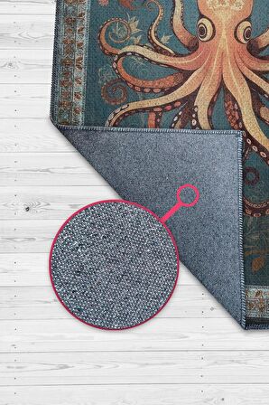 Homshtag Nuh'un Gemisi Koleksiyonu Ahtopot Çiçek Desenli Temalı Vintage Renkli Maksimalist Halı