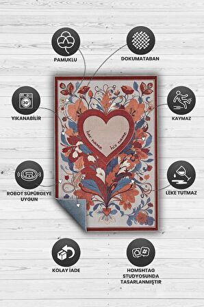 Homshtag Her Zaman Kişiye Özel Kişiselleştirilebilir Halı Çok Renk Hediyelik Sevgiliye Özel Halı