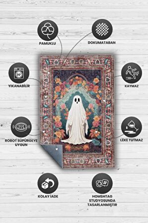 Homshtag Haylet Temalı Dijital Baskılı Halı Modern Halı Dokuma Tabanlı Çok Renkli Salon Halısı