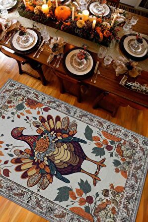 Homshtag Hindi Temalı Dijital Baskılı Halı Modern Halı Dokuma Tabanlı Çok Renkli Salon Halısı