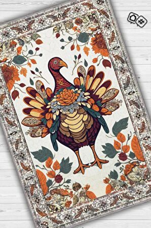 Homshtag Hindi Temalı Dijital Baskılı Halı Modern Halı Dokuma Tabanlı Çok Renkli Salon Halısı